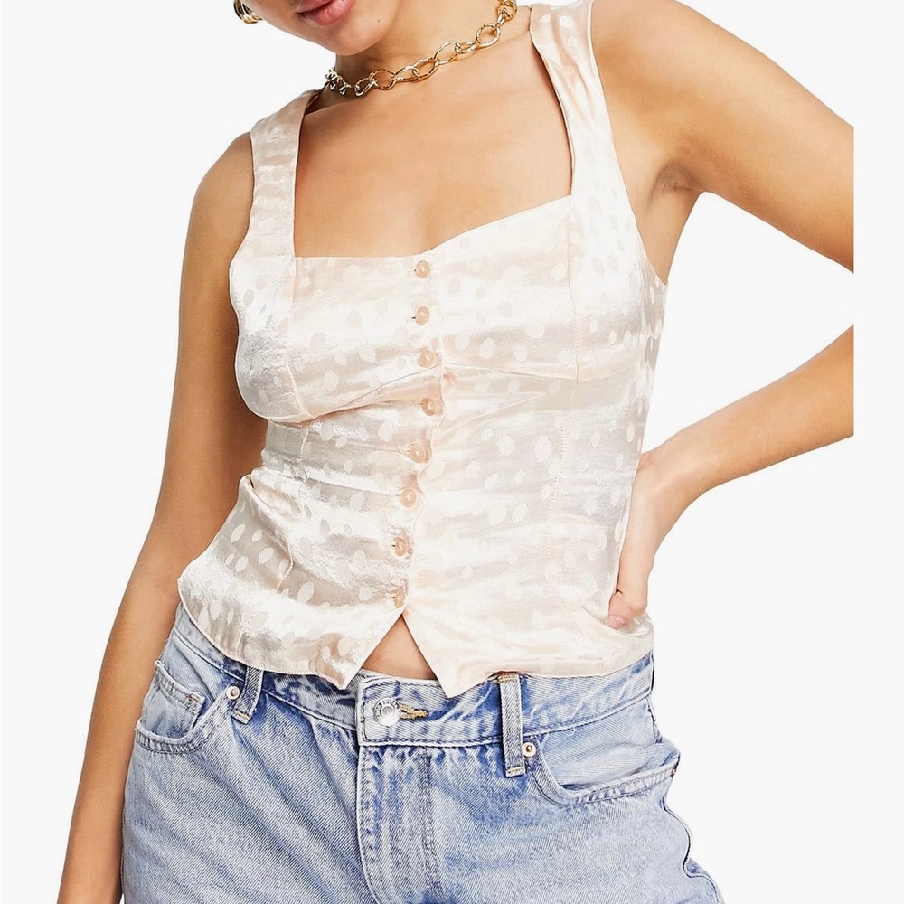 Topshop Spot Corset Top